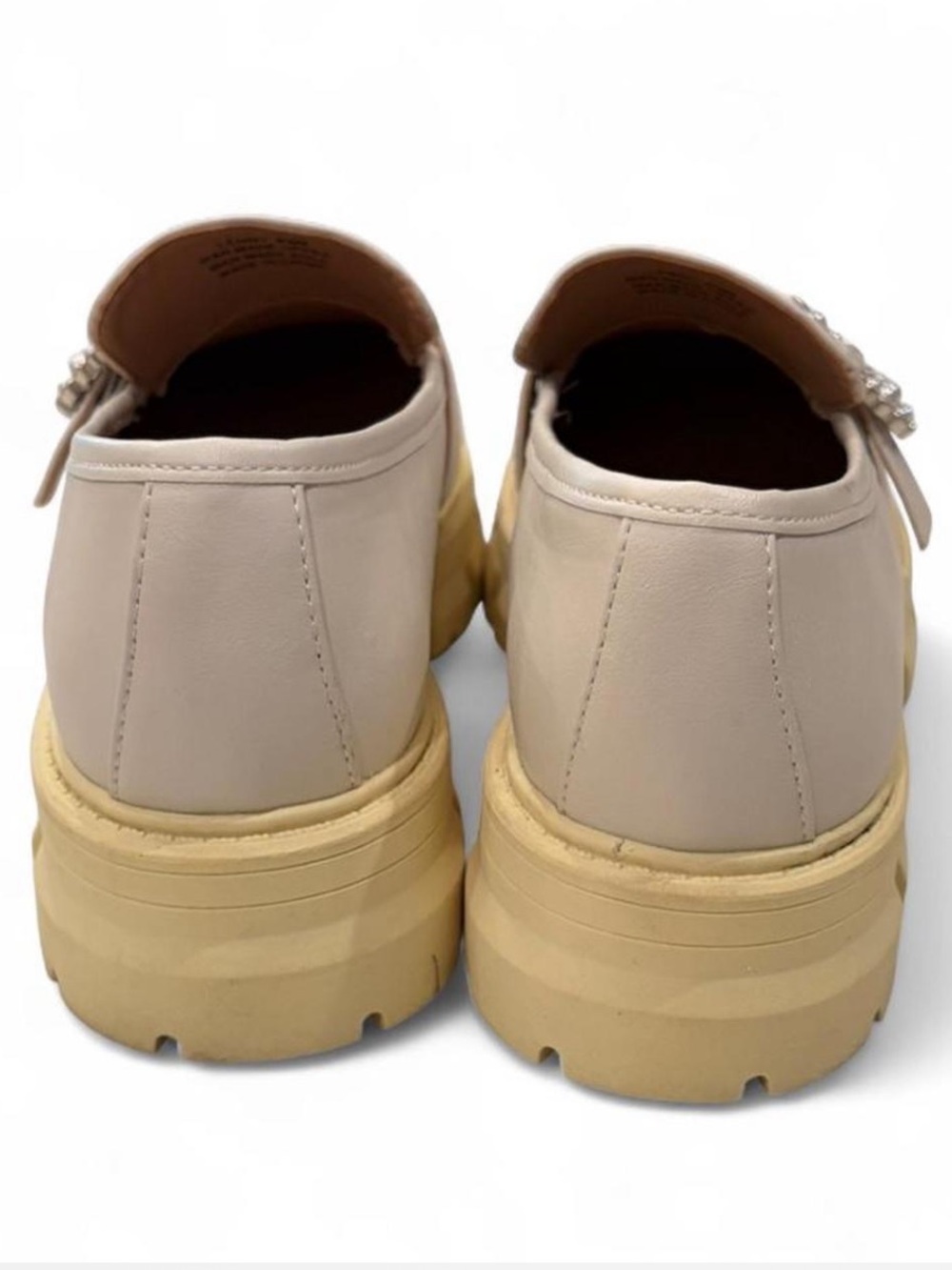 Crown&Ivy Lenny Lug Sole Loafer | Gray & Yellow | Ebellished buckles | Size 8.5 - Picture 4 of 7